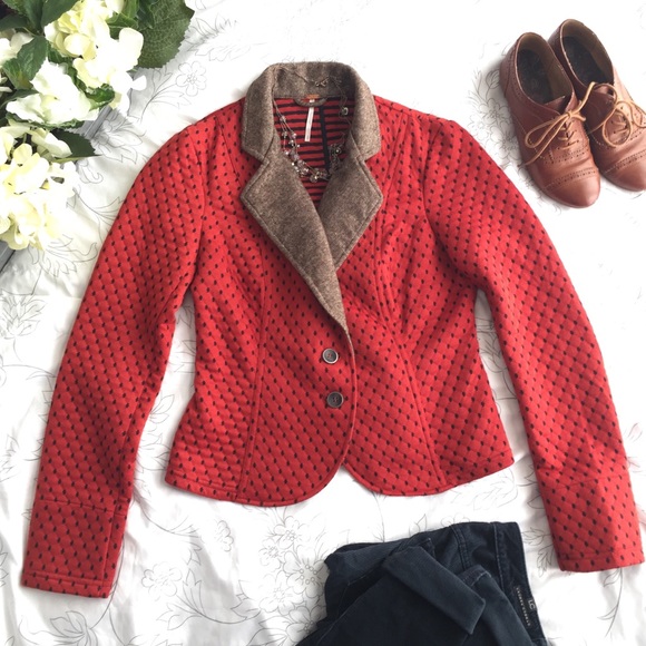 🌻hp🌻{free people} burnt orange quilted blazer - Picture 4 of 8